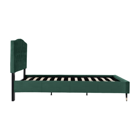 Freya 4FT6 Bed - Green Velvet Fabric